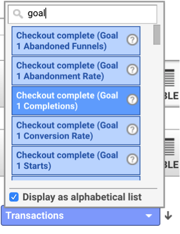 Adding a goal in Google Analytics.