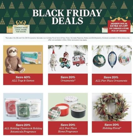 A screenshot of a page showing holiday deals for black friday