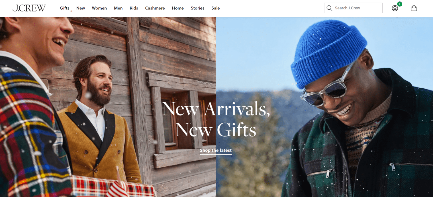 J.Crew gift guide landing page