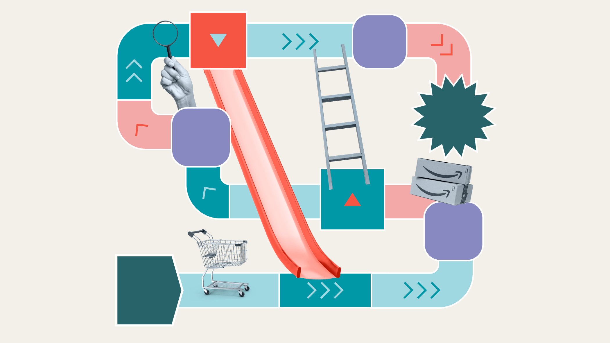 Chutes and ladders example of new customer journey